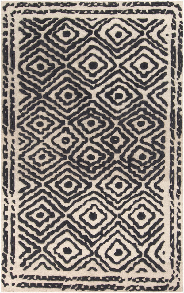 Surya Atlas Ats-1001 2' X 3' Handcrafted Wool Rug - Durable, Stylish, Perfect For Home Décor & Comfort Black Wool Ats1001-3353