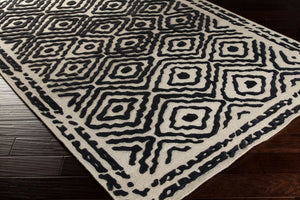 Surya Atlas Ats-1001 2' X 3' Handcrafted Wool Rug - Durable, Stylish, Perfect For Home Décor & Comfort Black Wool Ats1001-811