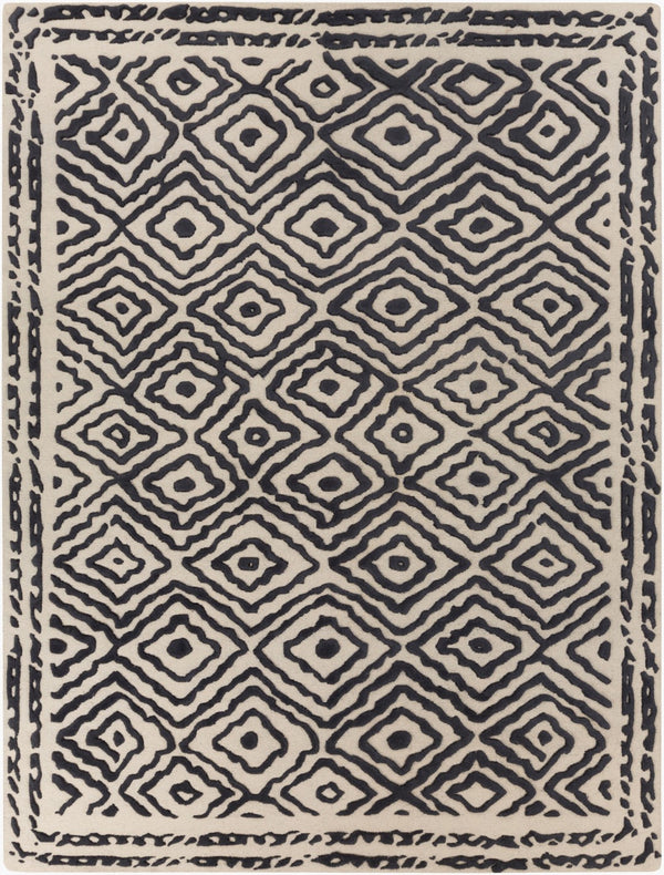 Surya Atlas Ats-1001 2' X 3' Handcrafted Wool Rug - Durable, Stylish, Perfect For Home Décor & Comfort Black Wool Ats1001-811
