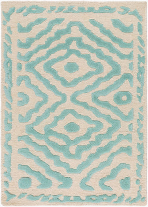 Surya Atlas Ats-1001 2' X 3' Handcrafted Wool Rug - Durable, Stylish, Perfect For Home Décor & Comfort Aqua Wool Ats1004-23