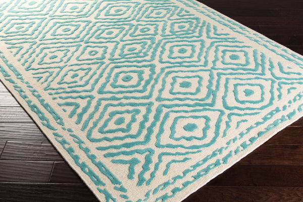 Surya Atlas Ats-1001 2' X 3' Handcrafted Wool Rug - Durable, Stylish, Perfect For Home Décor & Comfort Aqua Wool Ats1004-23