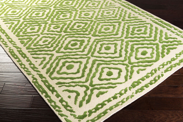 Surya Atlas Ats-1001 2' X 3' Handcrafted Wool Rug - Durable, Stylish, Perfect For Home Décor & Comfort Grass Green Wool Ats1009-58