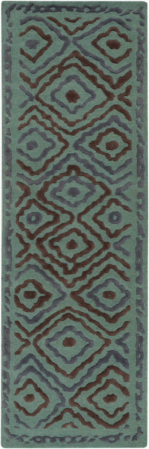 Surya Atlas Ats-1001 2' X 3' Handcrafted Wool Rug - Durable, Stylish, Perfect For Home Décor & Comfort Teal Wool Ats1013-268