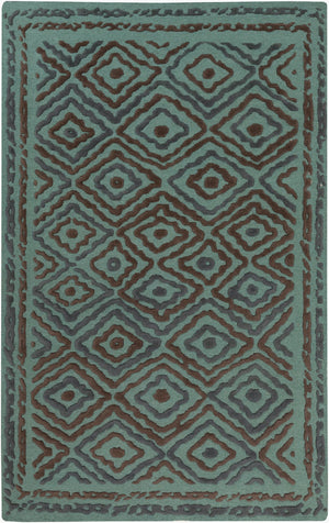 Surya Atlas Ats-1001 2' X 3' Handcrafted Wool Rug - Durable, Stylish, Perfect For Home Décor & Comfort Teal Wool Ats1013-811