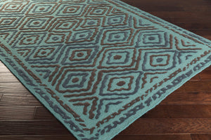 Surya Atlas Ats-1001 2' X 3' Handcrafted Wool Rug - Durable, Stylish, Perfect For Home Décor & Comfort Teal Wool Ats1013-811