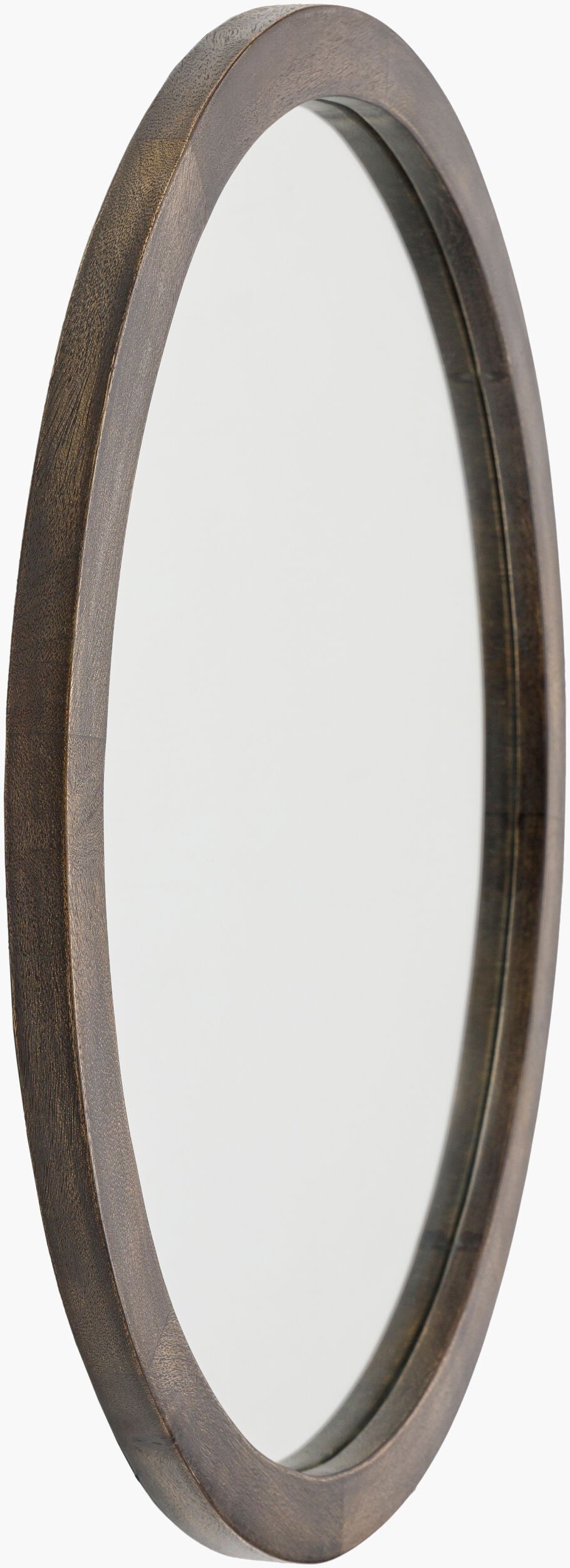 Surya Atticus 27" Hand-finished Mango Wood Mirror - Timeless Elegance For Your Home Decor Centerpiece Frame, Dark Brown Mango Wood Atu001-2727