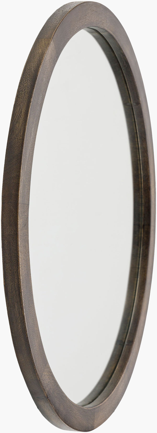 Surya Atticus 27" Hand-finished Mango Wood Mirror - Timeless Elegance For Your Home Decor Centerpiece Frame, Dark Brown Mango Wood Atu001-2727