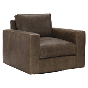 Bernhardt Bernhardt Dawkins Top-Grain Leather Swivel Chair — Plush Cushion, Wide Track Arms, 360° Rotation Comfort 922SLO