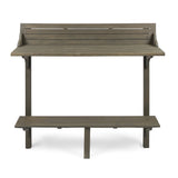 Christopher Knight Home® - Noble House - Caribbean Outdoor Grey Finish Acacia Wood Balcony Bar Table