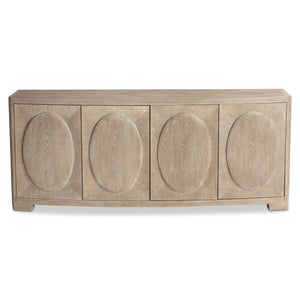 Bernhardt Bernhardt Aventura Bowfront 4-Door Buffet In Marcona Oak Veneer With Soft-Close Doors & Storage 318134