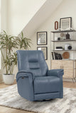 Parker House Parker Living Carnegie - Verona Azure - Powered By Freemotion Cordless Power Swivel Glider Recliner Verona Azure Top Grain Leather with Match (X) MCAR#812GSPH-P25-VAZ