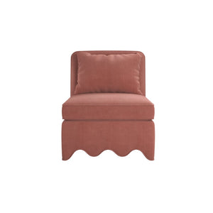 A.R.T. Furniture Lowry Accent Chair - Playful Elegance with Plush Comfort, Scalloped Base, and Versatile Style for Any Room Terracotta Rose 738514-5000AA
