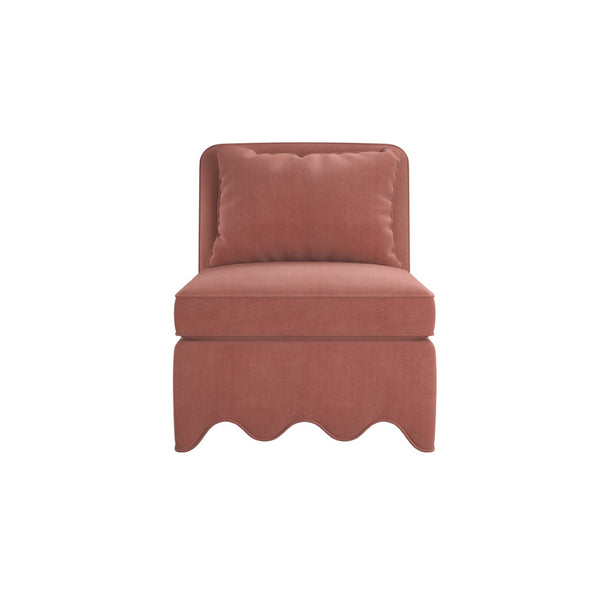A.R.T. Furniture Lowry Accent Chair - Playful Elegance with Plush Comfort, Scalloped Base, and Versatile Style for Any Room Terracotta Rose 738514-5000AA
