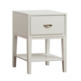 Homelegance By Top-Line Labron 1-Drawer Side Table White Wood