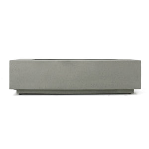 English Elm 50000 Btu Rectangular Mgo Concrete Propane Fire Table for Outdoor Patio Gatherings 59242.00WHI-50K_59243.00WHI