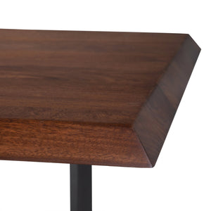 English Elm Watkins Solid Mango Wood Dining Table with Industrial Metal Legs, 72" Rectangular Seating for 6 Dark Brown B136P159675