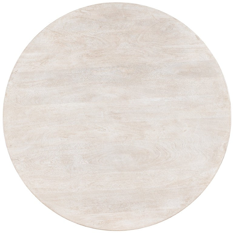 Hooker Furniture Commerce Madison Round Dining Table With Sculptural Pedestal, Solid Mango Wood, Durable Finish Whites/Creams/Beiges 7228-75005-02