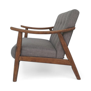 English Elm Christopher Knight Home® - LYDIA Mid-Century Modern 2-Seater Sofa with Button Tufting and Bentwood Arms, Retro Chic Upholstery DARK GREY 63832.00