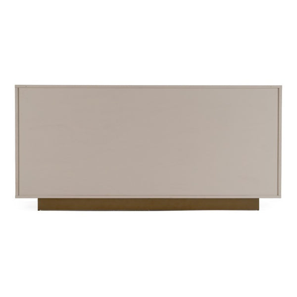 VIG Furniture Auer Cream Ash Mid-Century Buffet With Brushed Gold Accents, Ample Storage, Adjustable Shelves, Ready-To-Use VGGMW-1603A-CRM