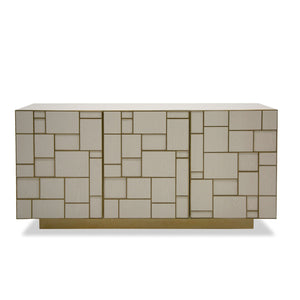 VIG Furniture Modrest Auer - Mid-Century Modern Cream Ash + Gold Buffet VGGMW-1603A-CRM