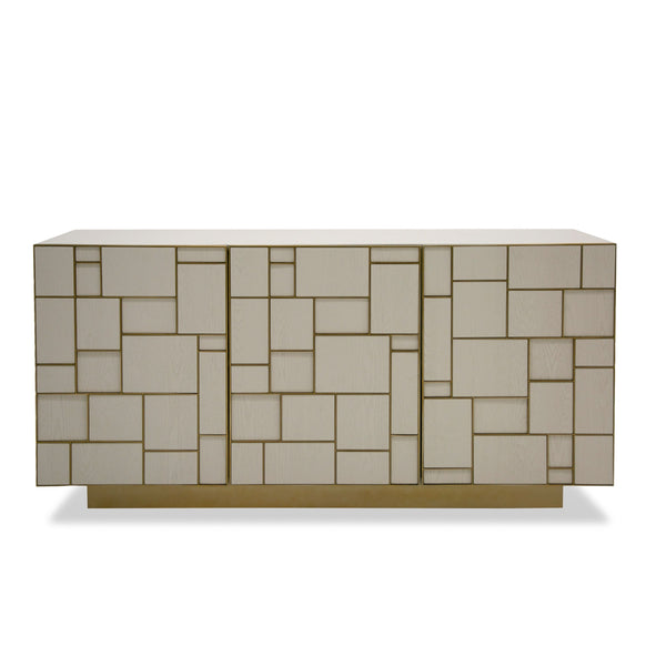 VIG Furniture Modrest Auer - Mid-Century Modern Cream Ash + Gold Buffet VGGMW-1603A-CRM