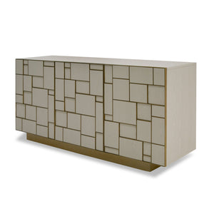 VIG Furniture Modrest Auer - Mid-Century Modern Cream Ash + Gold Buffet VGGMW-1603A-CRM