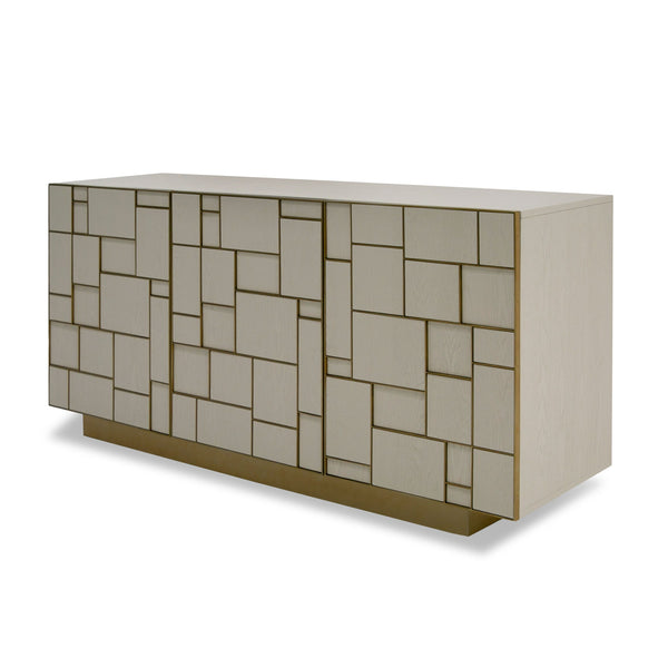 VIG Furniture Modrest Auer - Mid-Century Modern Cream Ash + Gold Buffet VGGMW-1603A-CRM