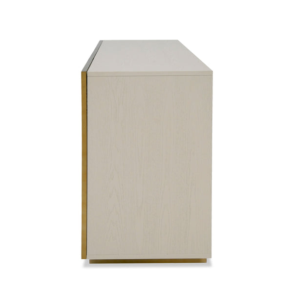 VIG Furniture Modrest Auer - Mid-Century Modern Cream Ash + Gold Buffet VGGMW-1603A-CRM