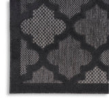 Nourison Easy Care NES01 Machine Made Flat Weave Solid Border Indoor/Outdoor Modern Outdoor Rug Charcoal Black, Charcoal Black 84% Polypropylene,16% Polyester 99446934857