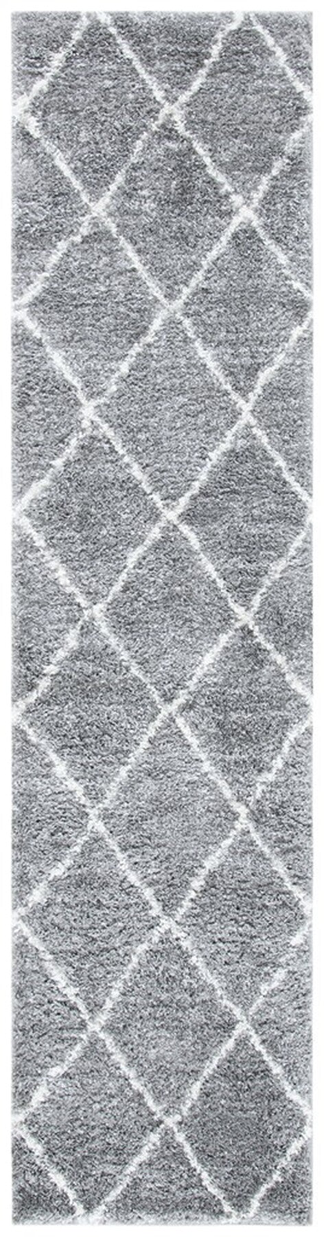 Safavieh August500 Power Loomed Shag Rug Light Grey / Ivory AUG531F-4