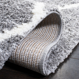 Safavieh August500 Power Loomed Shag Rug Light Grey / Ivory AUG531F-4