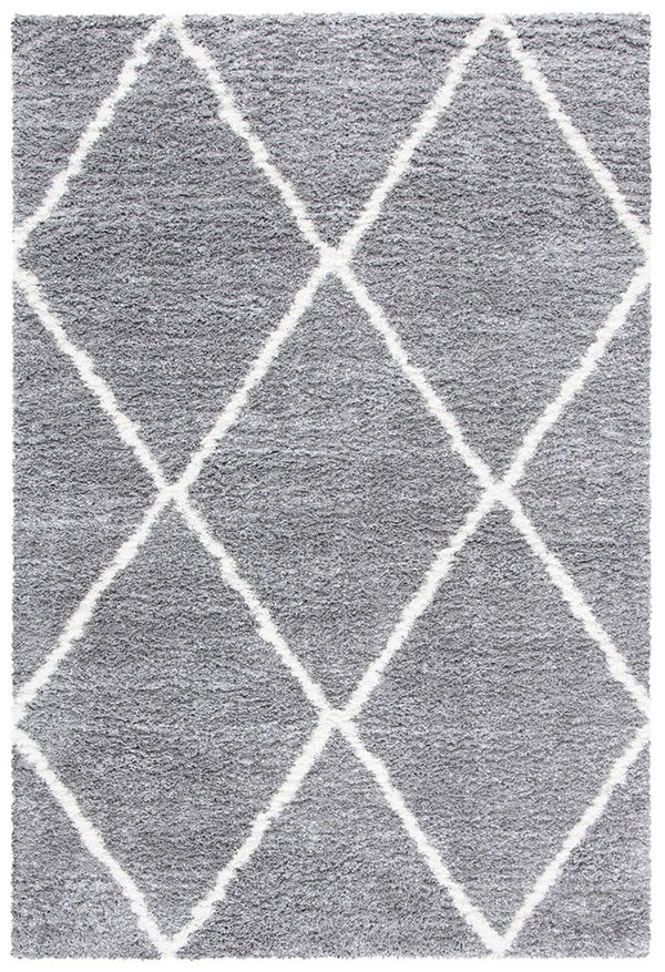 Safavieh August500 Power Loomed Shag Rug Light Grey / Ivory AUG531F-4