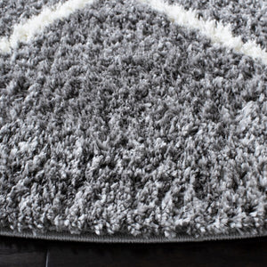 Safavieh August500 Power Loomed Shag Rug Light Grey / Ivory AUG531F-4