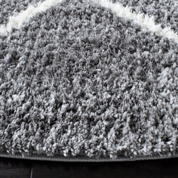 Safavieh August500 Power Loomed Shag Rug Light Grey / Ivory AUG531F-4