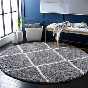 Safavieh August500 Power Loomed Shag Rug Light Grey / Ivory AUG531F-4