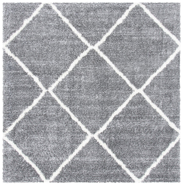 Safavieh August500 Power Loomed Shag Rug Light Grey / Ivory AUG531F-4