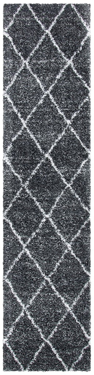 Safavieh August500 Power Loomed Shag Rug Dark Grey / Ivory AUG531G-8
