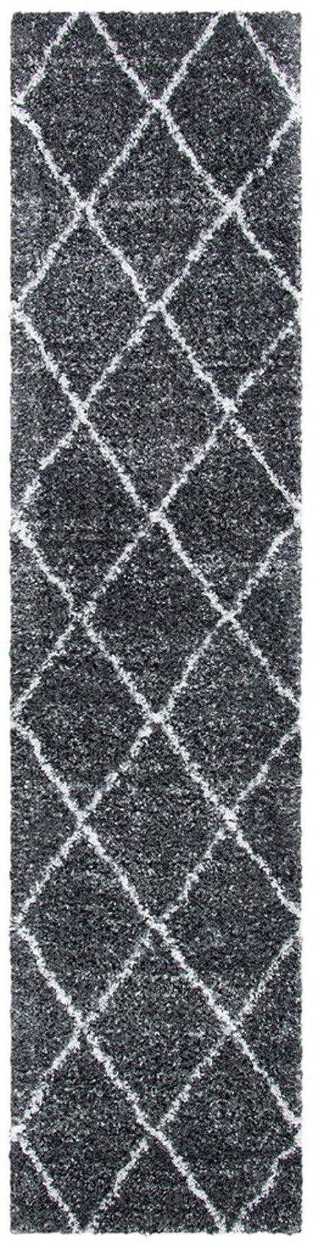 Safavieh August500 Power Loomed Shag Rug Dark Grey / Ivory AUG531G-8