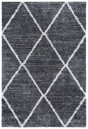 Safavieh August500 Power Loomed Shag Rug Dark Grey / Ivory AUG531G-8