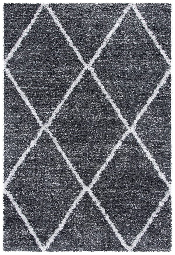 Safavieh August500 Power Loomed Shag Rug Dark Grey / Ivory AUG531G-8