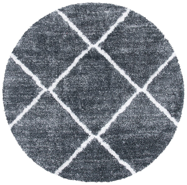 Safavieh August500 Power Loomed Shag Rug Dark Grey / Ivory AUG531G-8