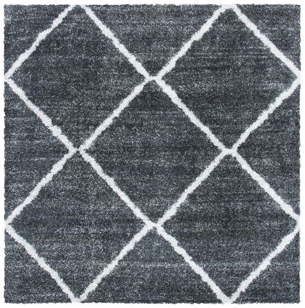 Safavieh August500 Power Loomed Shag Rug Dark Grey / Ivory AUG531G-8