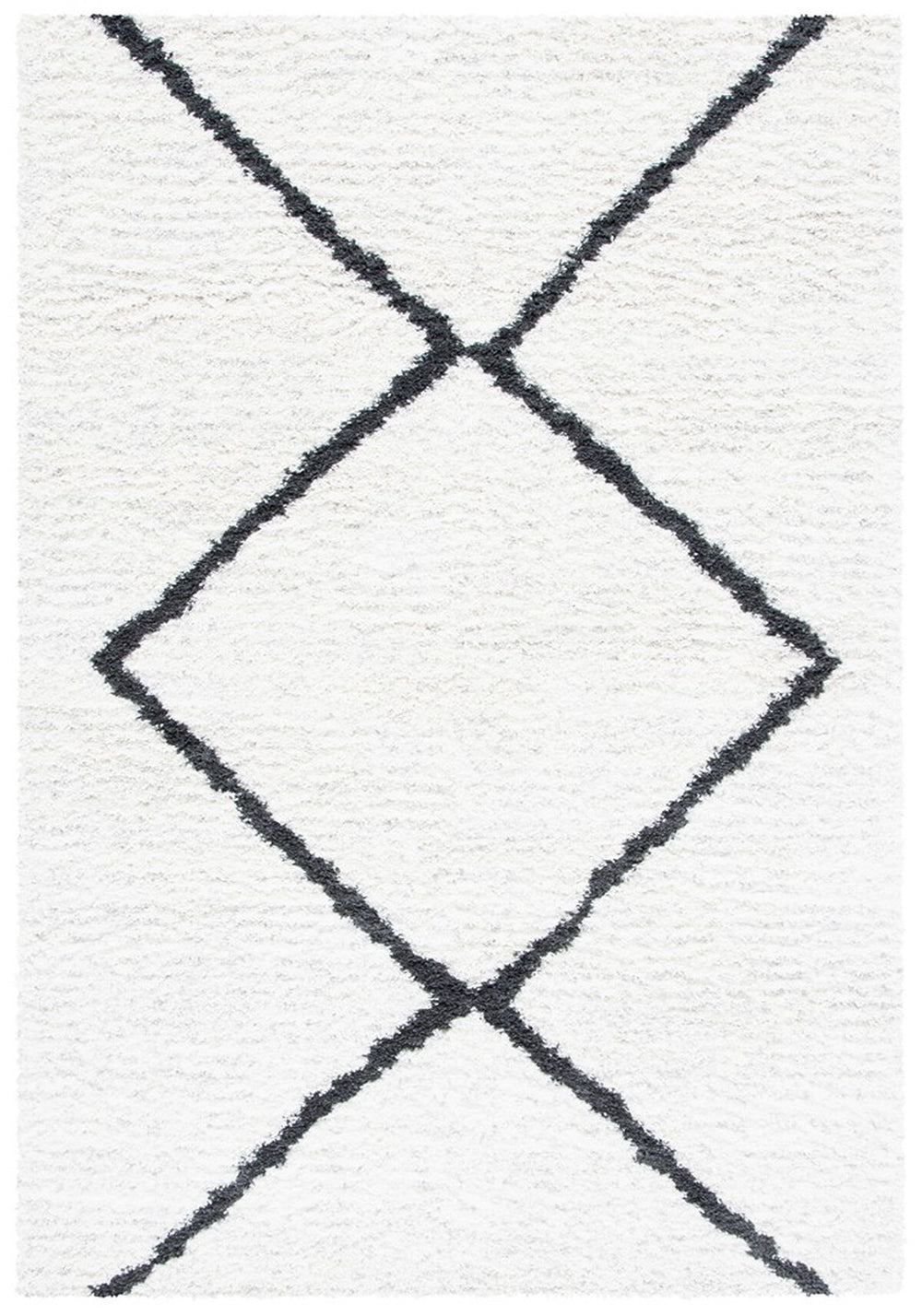 Safavieh August 500 Power Loomed Shag Rug Beige / Black AUG532B-4