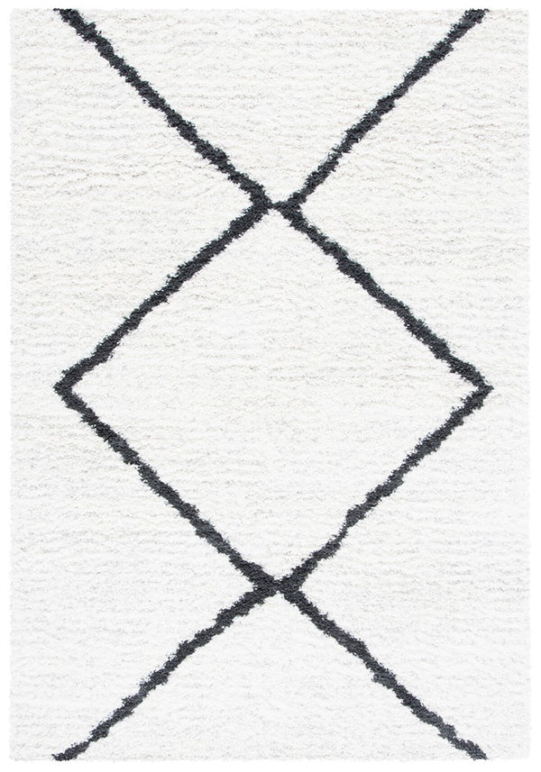 Safavieh August 500 Power Loomed Shag Rug Beige / Black AUG532B-4