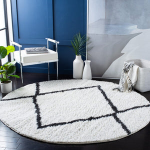 Safavieh August 500 Power Loomed Shag Rug Beige / Black AUG532B-4