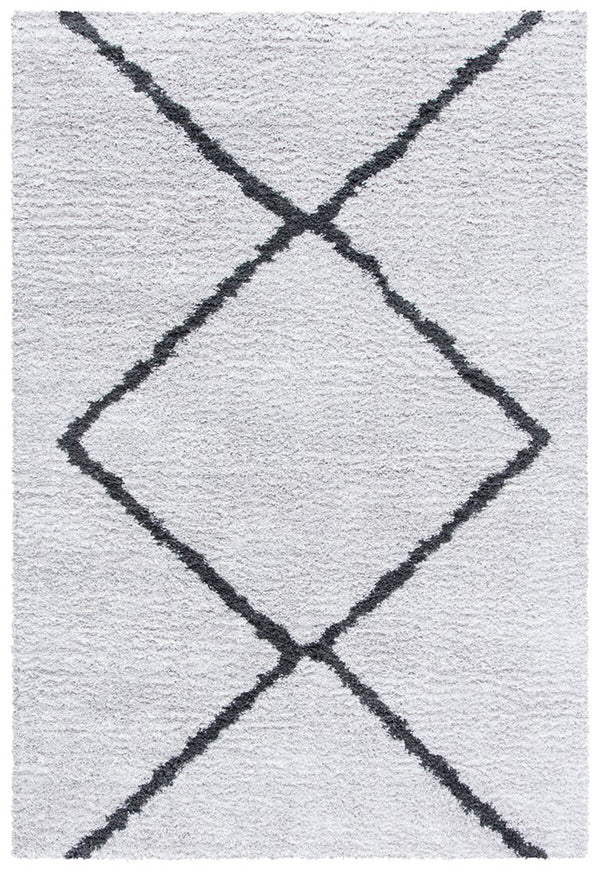 Safavieh August 500 Power Loomed Shag Rug Beige / Charcoal AUG532H-9