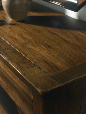 Hooker Furniture Archivist Pecky Pecan Bureau With Cedar-Lined Drawer, Jewelry Tray, Av Cable Management & Rustic Charm 5447-90011