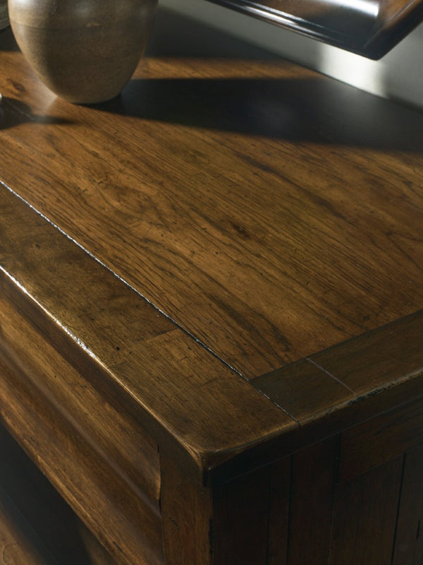 Hooker Furniture Archivist Pecky Pecan Bureau With Cedar-Lined Drawer, Jewelry Tray, Av Cable Management & Rustic Charm 5447-90011