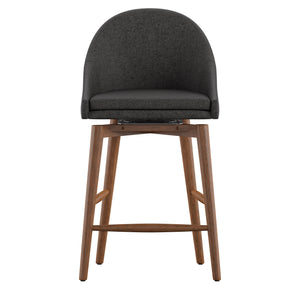 Homelegance By Top-Line Montague Mid-Century Wood Swivel Counter Height Stools (Set of 2) Dark Grey Rubberwood