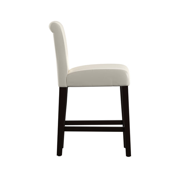 Homelegance By Top-Line Leander Faux Leather Counter Height Stools (Set of 2) White Rubberwood